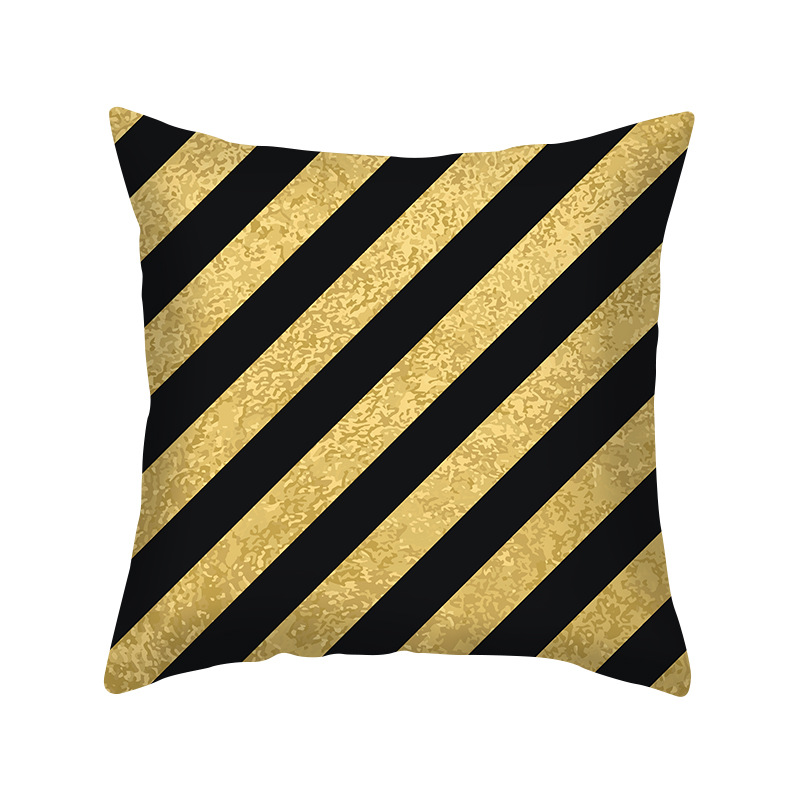 

Lovely Stylish Striped Gold Decorative Pillow Case