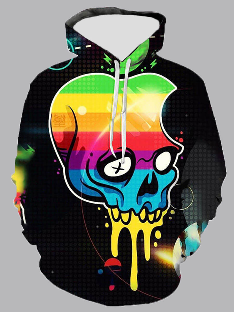 

Lovely Casual Hooded Collar Print Black Men Hoodie