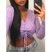 LW Street Drawstring Purple Sweater