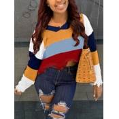 LW Striped Raw Edge Sweater