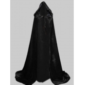 Lovely Casual Hooded Collar Basic Black Long Plus 