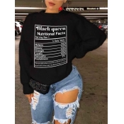 LW Plus Size Queen Nutritional Facts Letter Print 