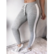 Lovely Sportswear Patchwork Skinny Grey Pants