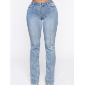 Lovely Street Patchwork Skyblue Jeans