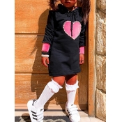 Lovely Sportswear Hooded Collar Print Pink Girl Ho
