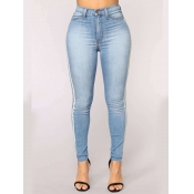 Lovely Casual Patchwork Skinny Skyblue Jeans