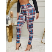 Lovely Stylish Grid Print Skinny Red And Black Pan
