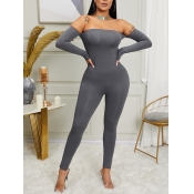 Lovely Sportswear Dew Shoulder Skinny Light Grey O