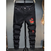 Lovely Casual Print Black Men Jeans