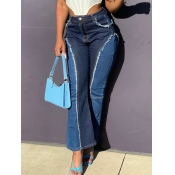 Lovely Street Patchwork Blue Jeans