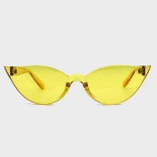Lovely Trendy Cat s Eye Frame Design Yellow Sungla