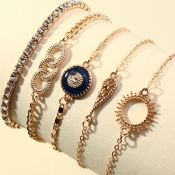 Lovely Trendy 8-piece Gold Bracelet