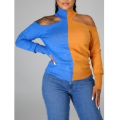 Lovely Street Sexy Hollow-out Patchwork Yellow Swe