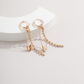 Lovely Stylish Tassel Design Gold Earring