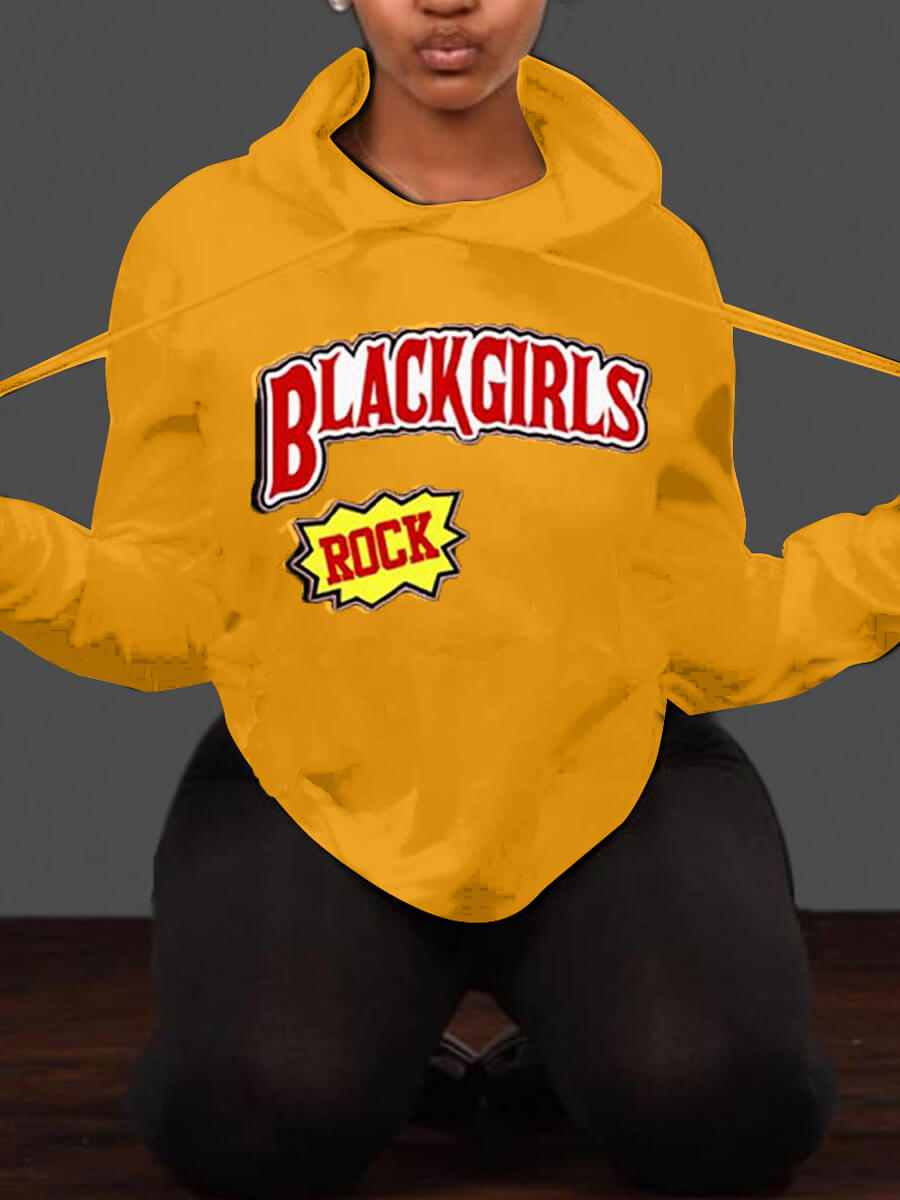 

Lovely Leisure Hooded Collar Letter Print Yellow Hoodie