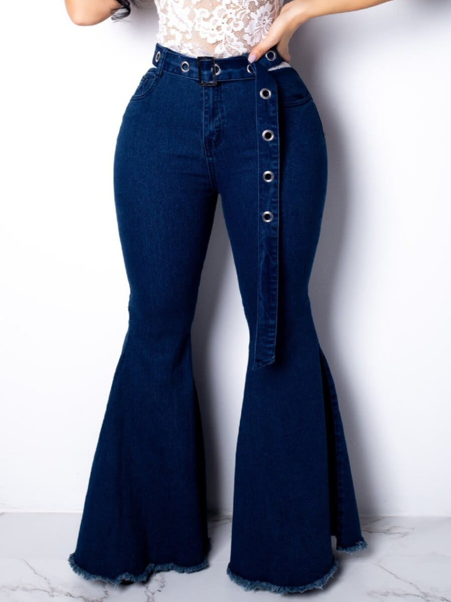 

Lovely Trendy Buttons Design Deep Blue Jeans