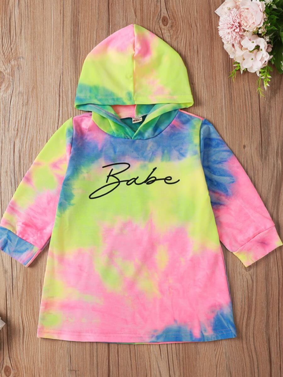 

Lovely Casual Hooded Collar Letter Print Multicolor Girl Hoodie, Multi