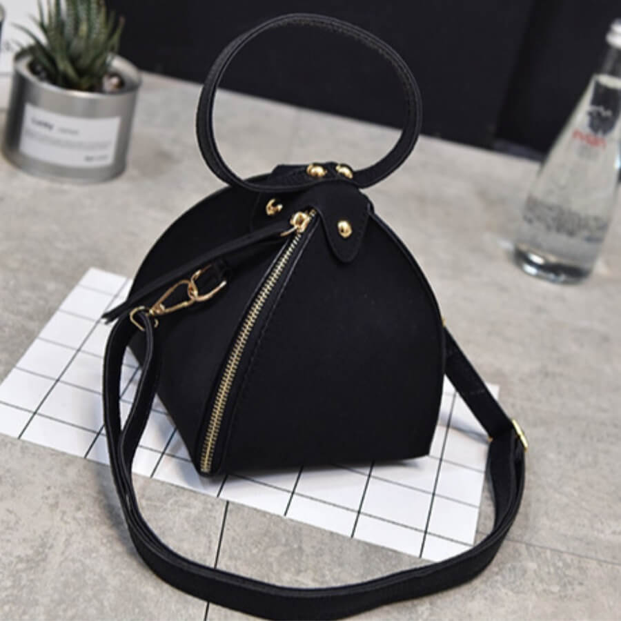

LW Casual Zipper Design Black Crossbody Bag