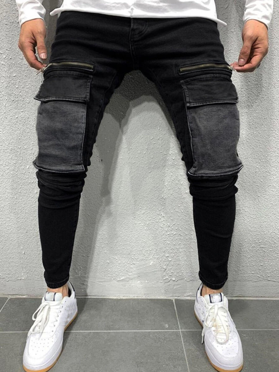 

Lovely Street Pocket Patched Grey Men Jeans