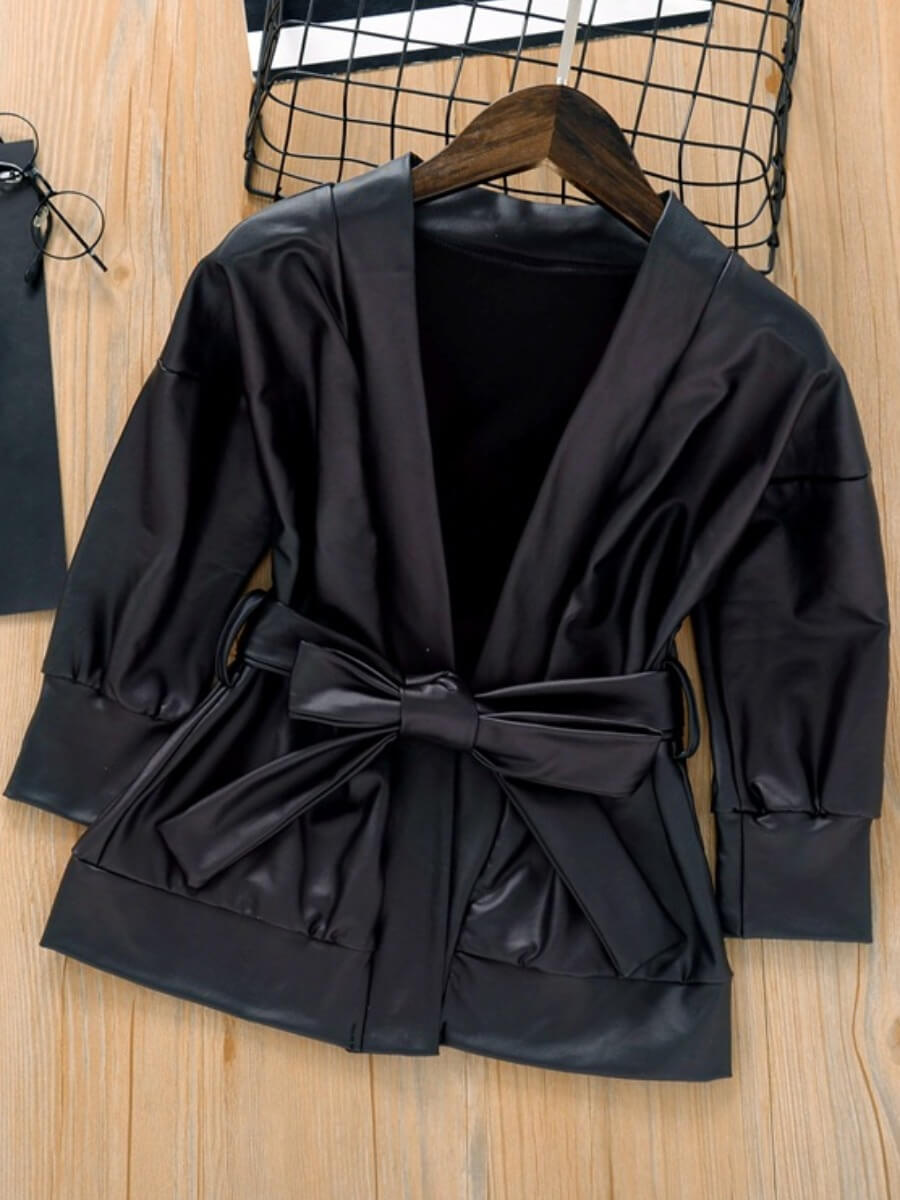 

Lovely Street Lace-up Black Girl Coat