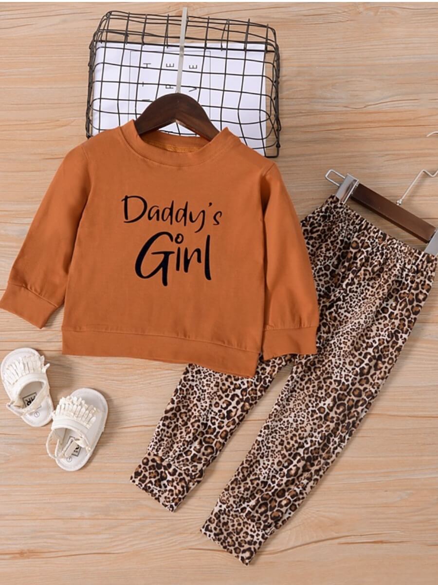 

Lovely Casual O Neck Letter Print Brown Girl Two-piece Pants Set