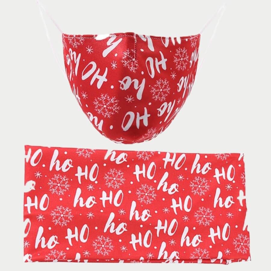 

Lovely Letter Print Red Face Mask