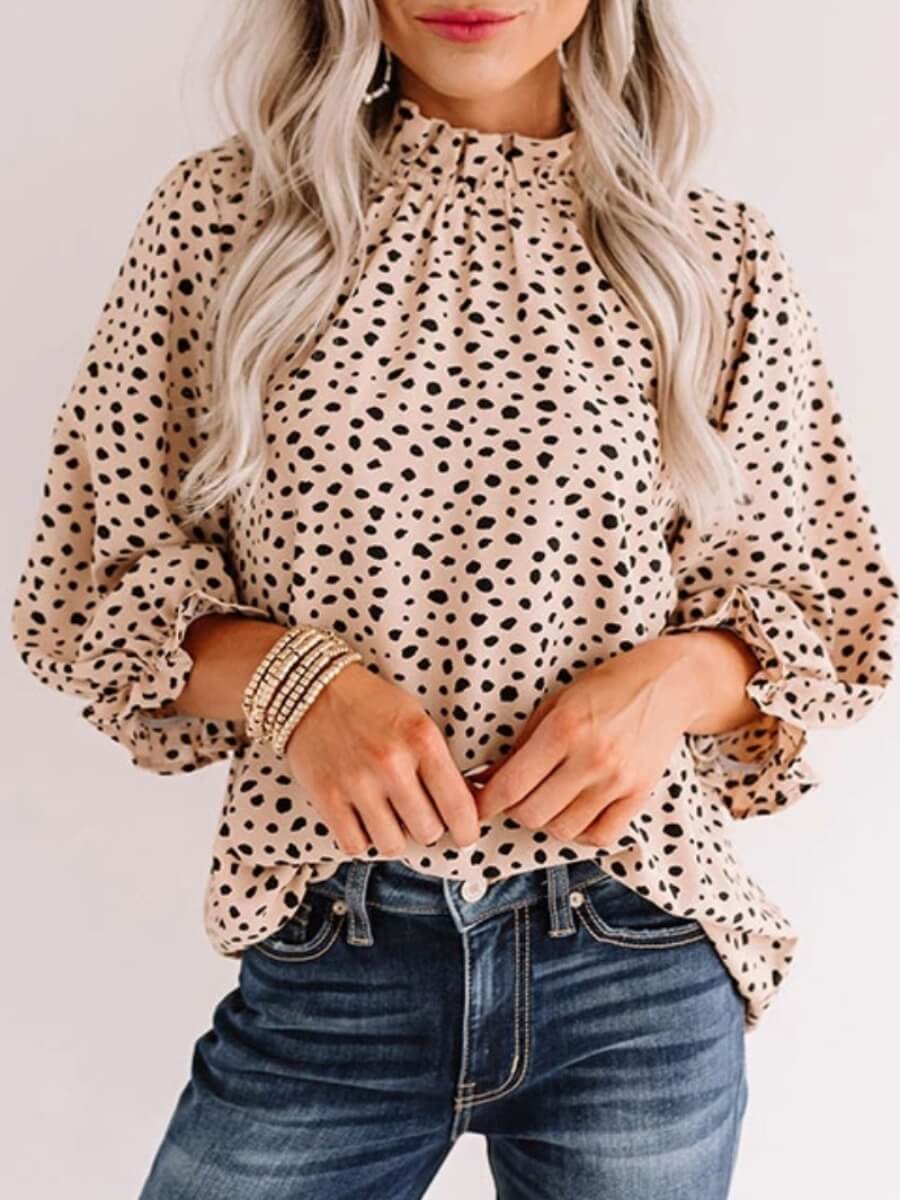 

Lovely Stylish Stringy Selvedge Leopard Print Blouse