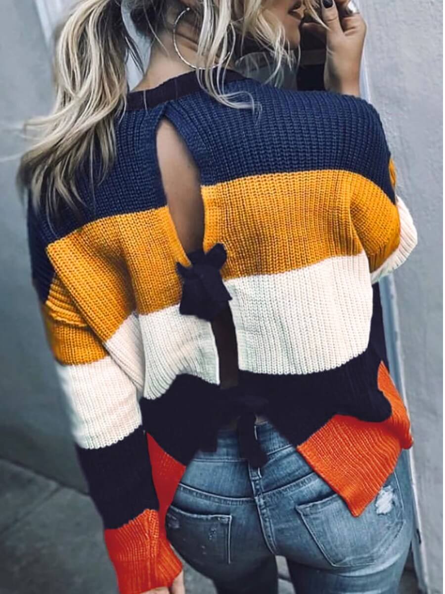 

Lovely Hollow-out Yellow Sweater