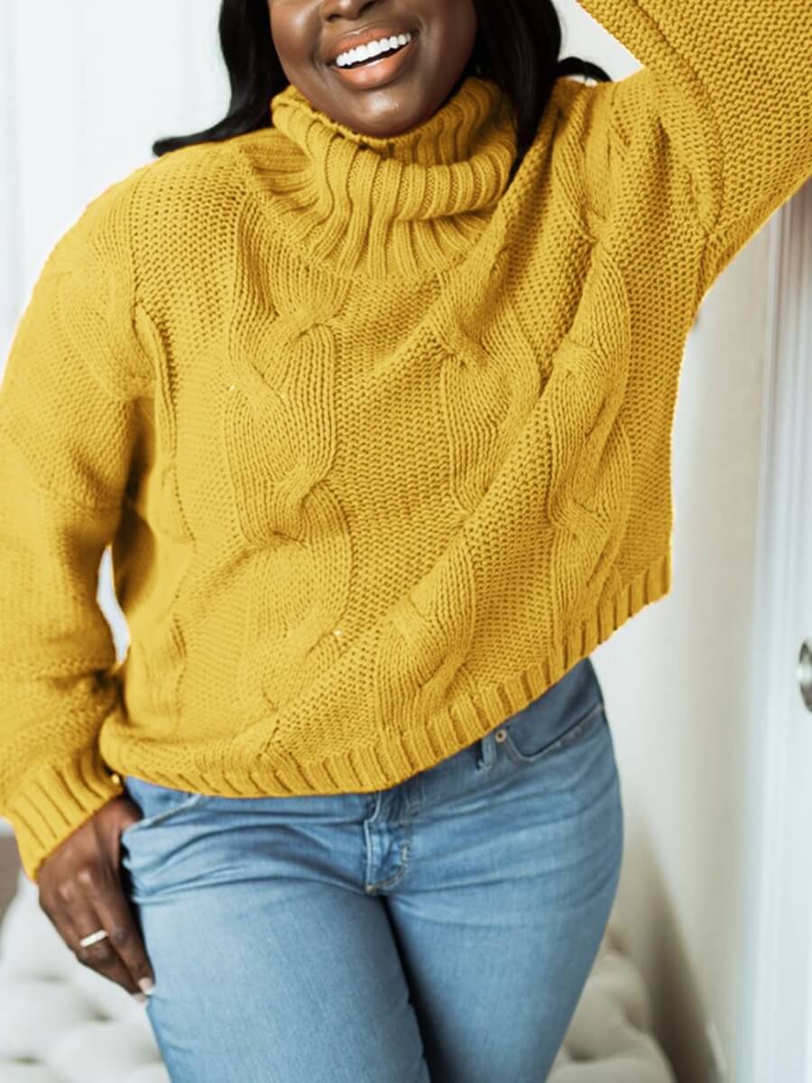 

Lovely Casual Dropped Shoulder Yellow Sweater
