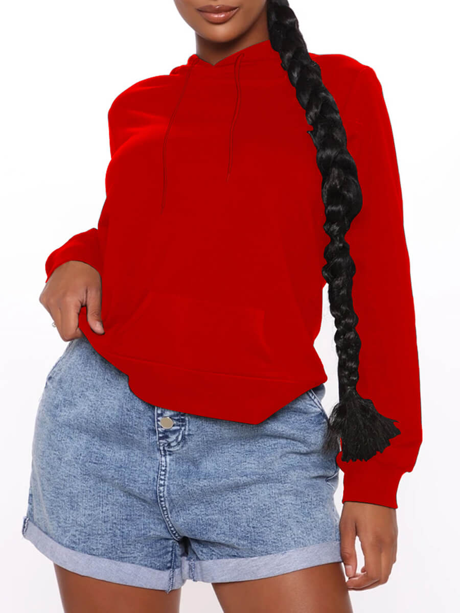 

Lovely Casual Hooded Collar Basic Red Hoodie