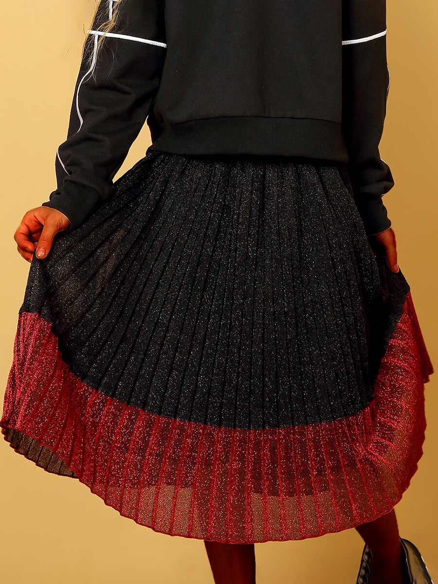 

Lovely Trendy Fold Design Black Girl Skirt