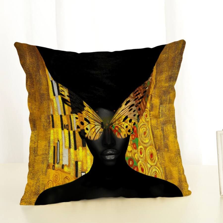 

Lovely Butterfly Print Patchwork Yellow Decorative Pillow Case
