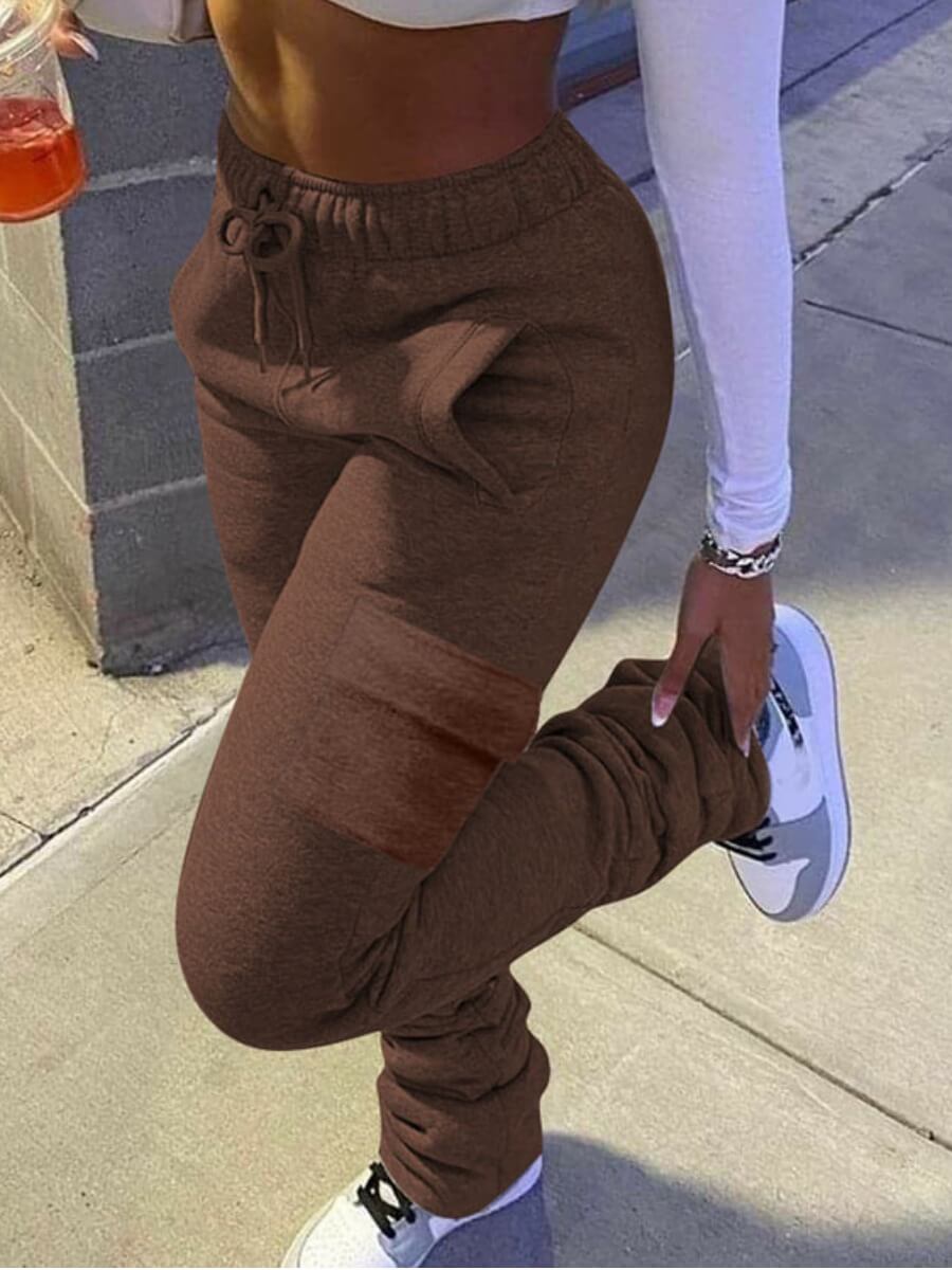 

LW COTTON Casual Side Pocket Coffee Pants