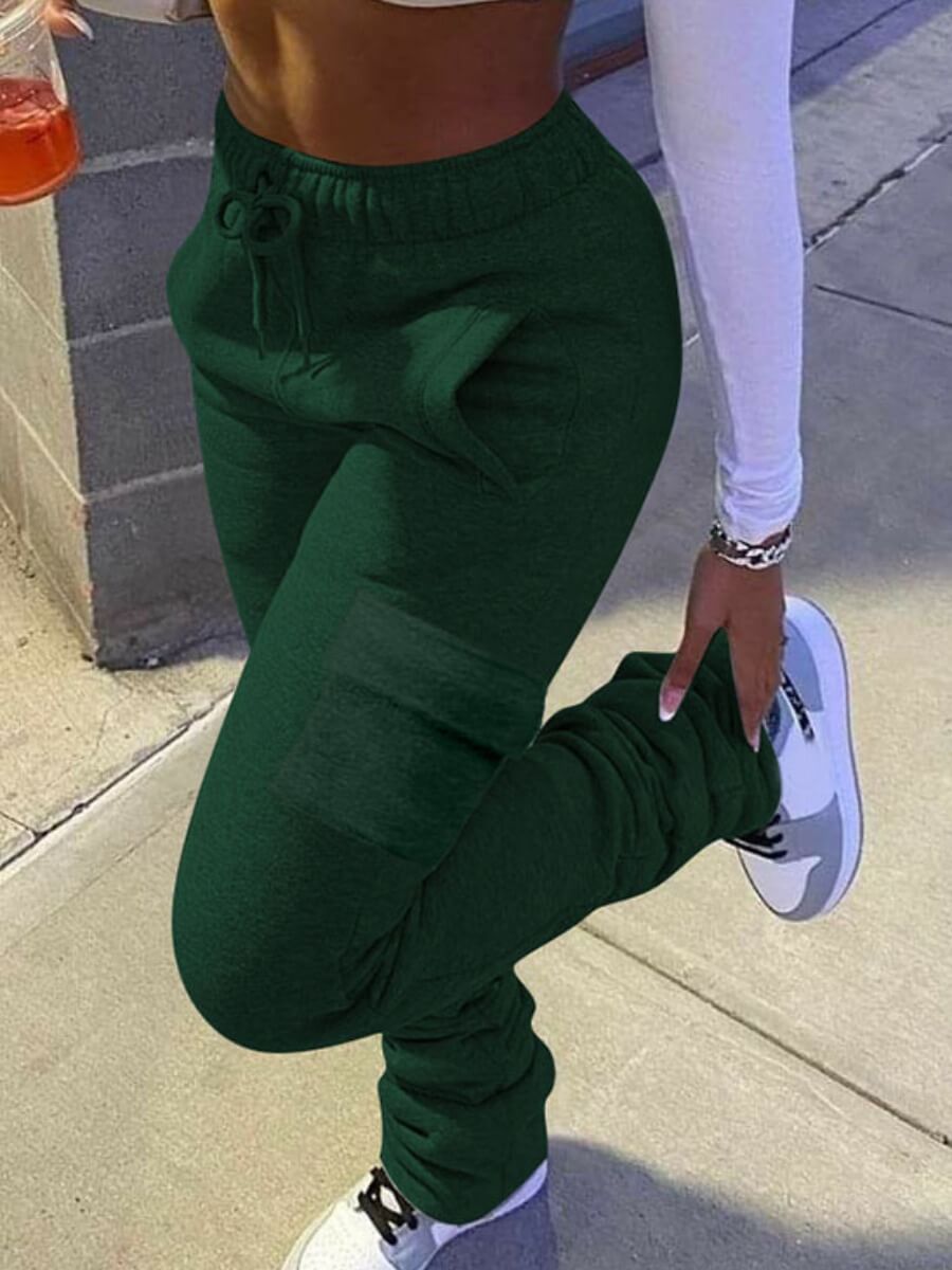 

LW COTTON Casual Side Pocket Green Pants