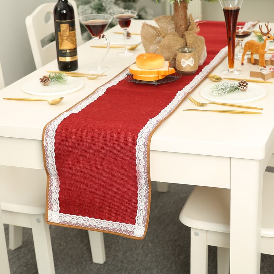 

Lovely Christmas Day Patchwork Red Decorative Table Linens