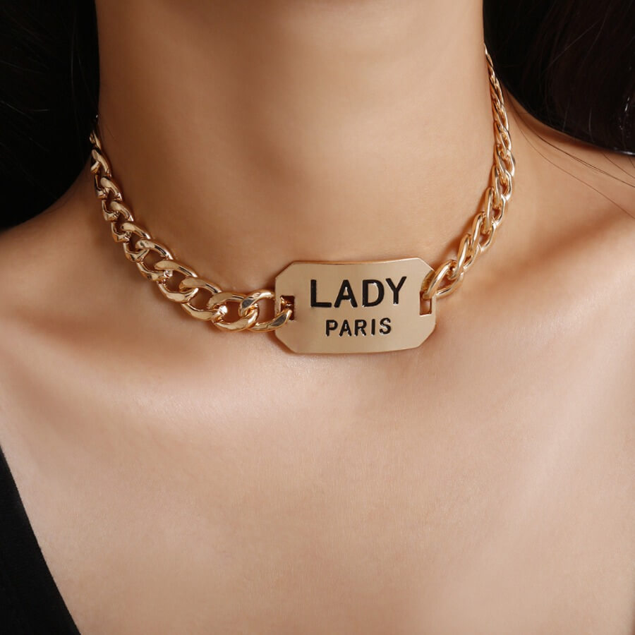 

Lovely Stylish Letter Gold Necklace