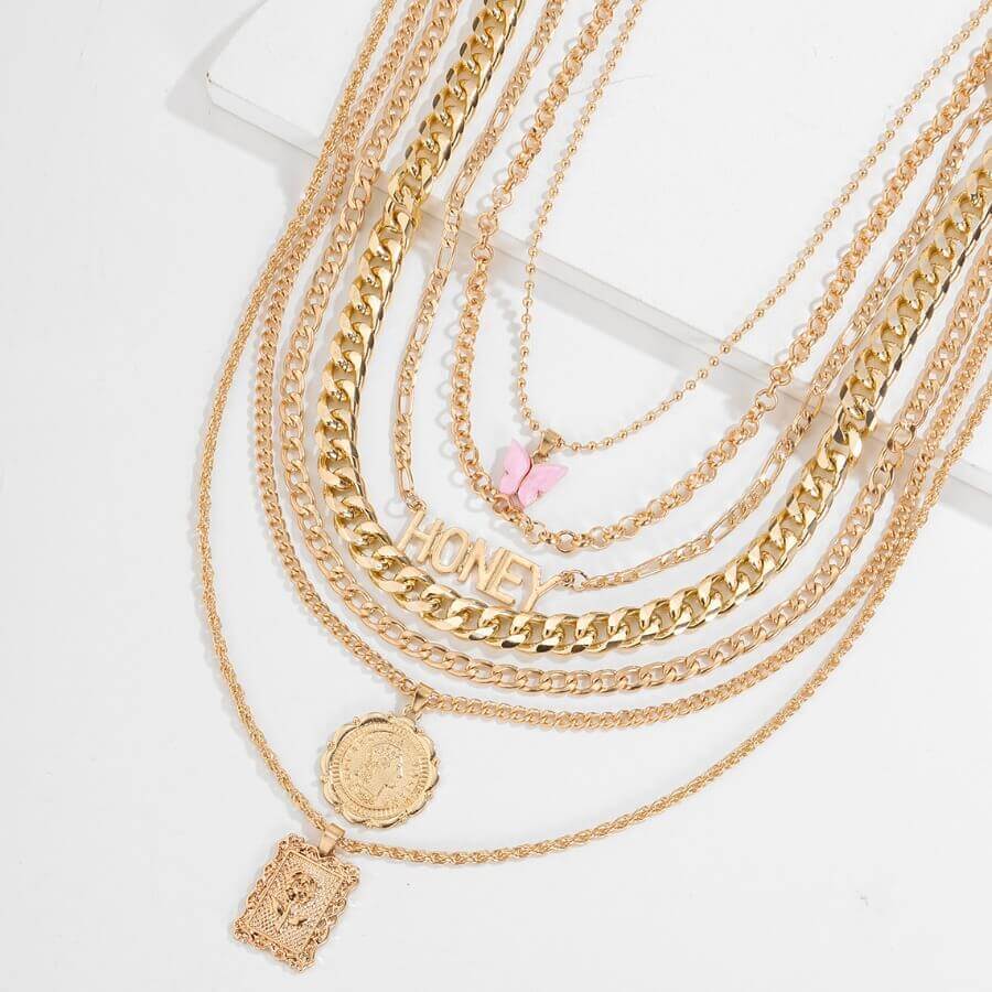 

Lovely Trendy Hollow-out Gold Necklace