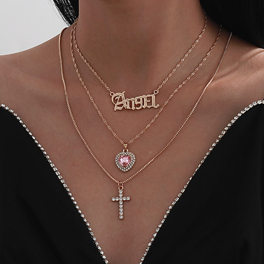 

Lovely Stylish 5-piece Gold Necklace