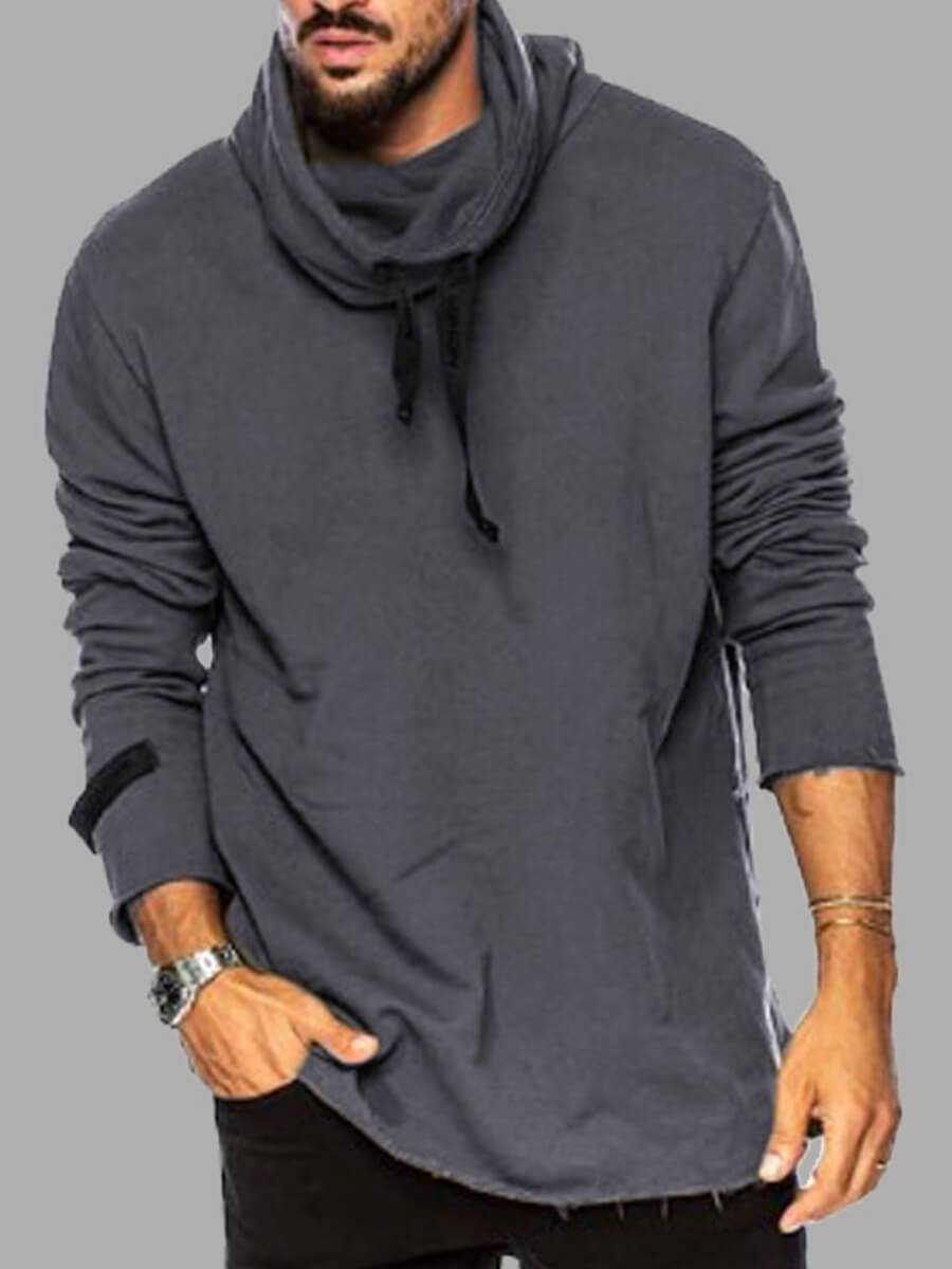 Lovely Casual Hooded Collar Drawstring Grey Hoodie