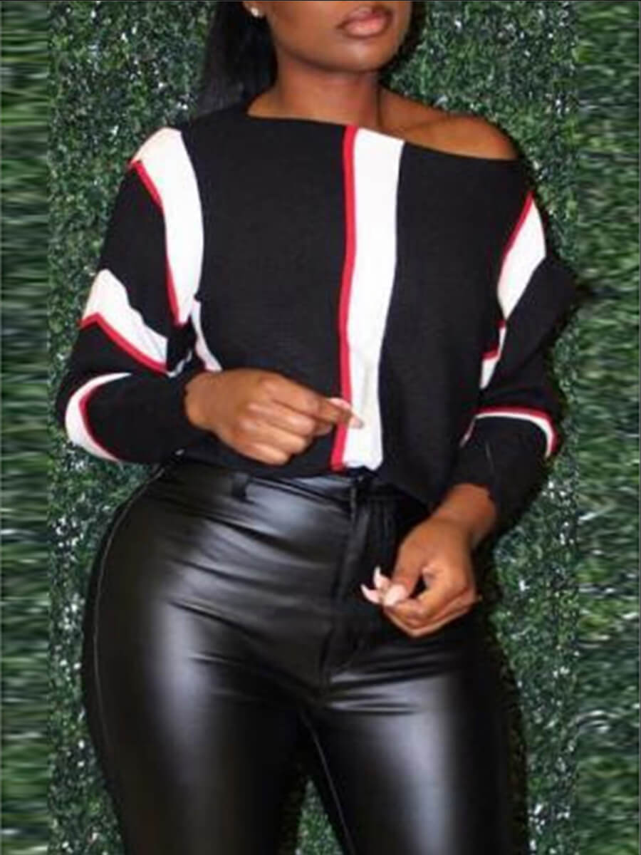 

Lovely Sweet Striped Patchwork Black Plus Size Hoodie