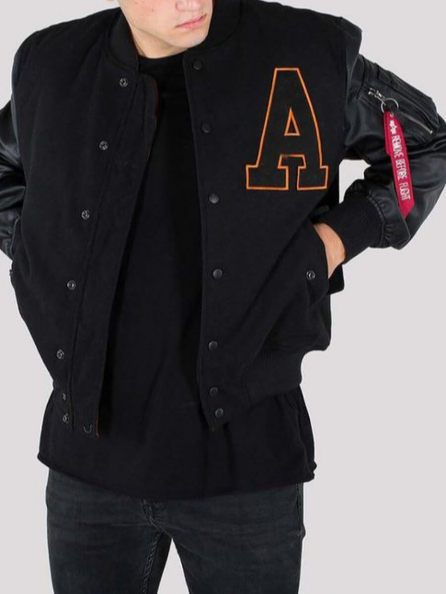 

Lovely Casual Letter Print Button Design Black Men Jacket