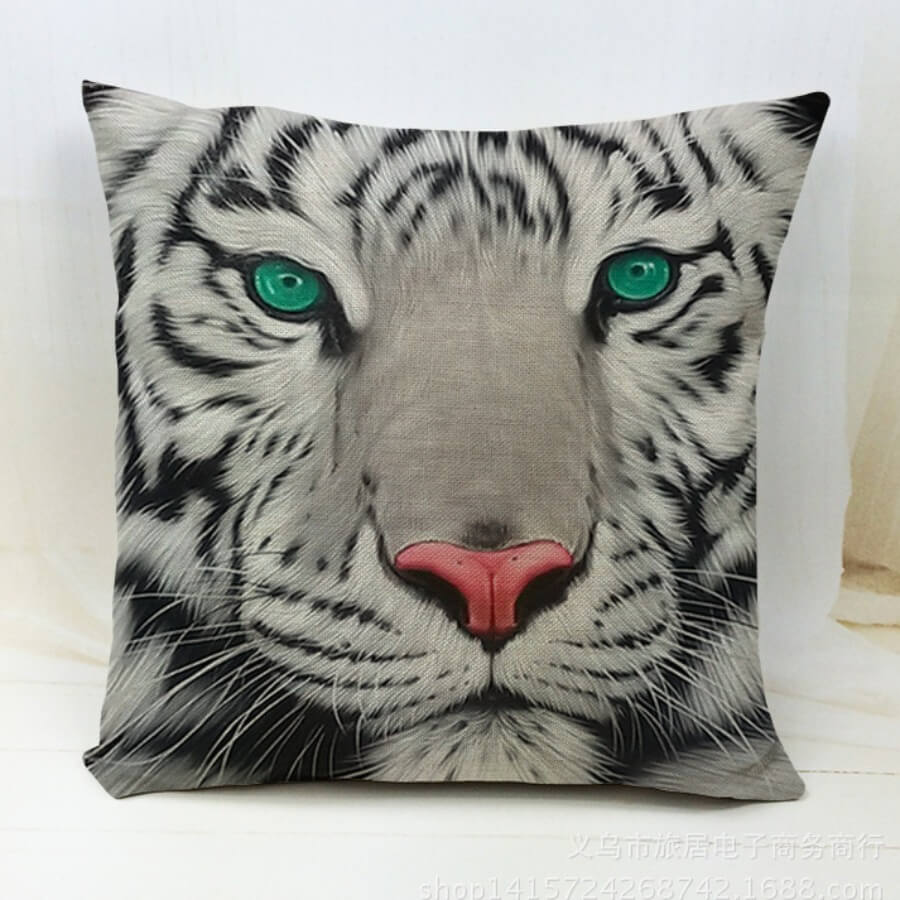 

Lovely Animal Print Green Decorative Pillow Case