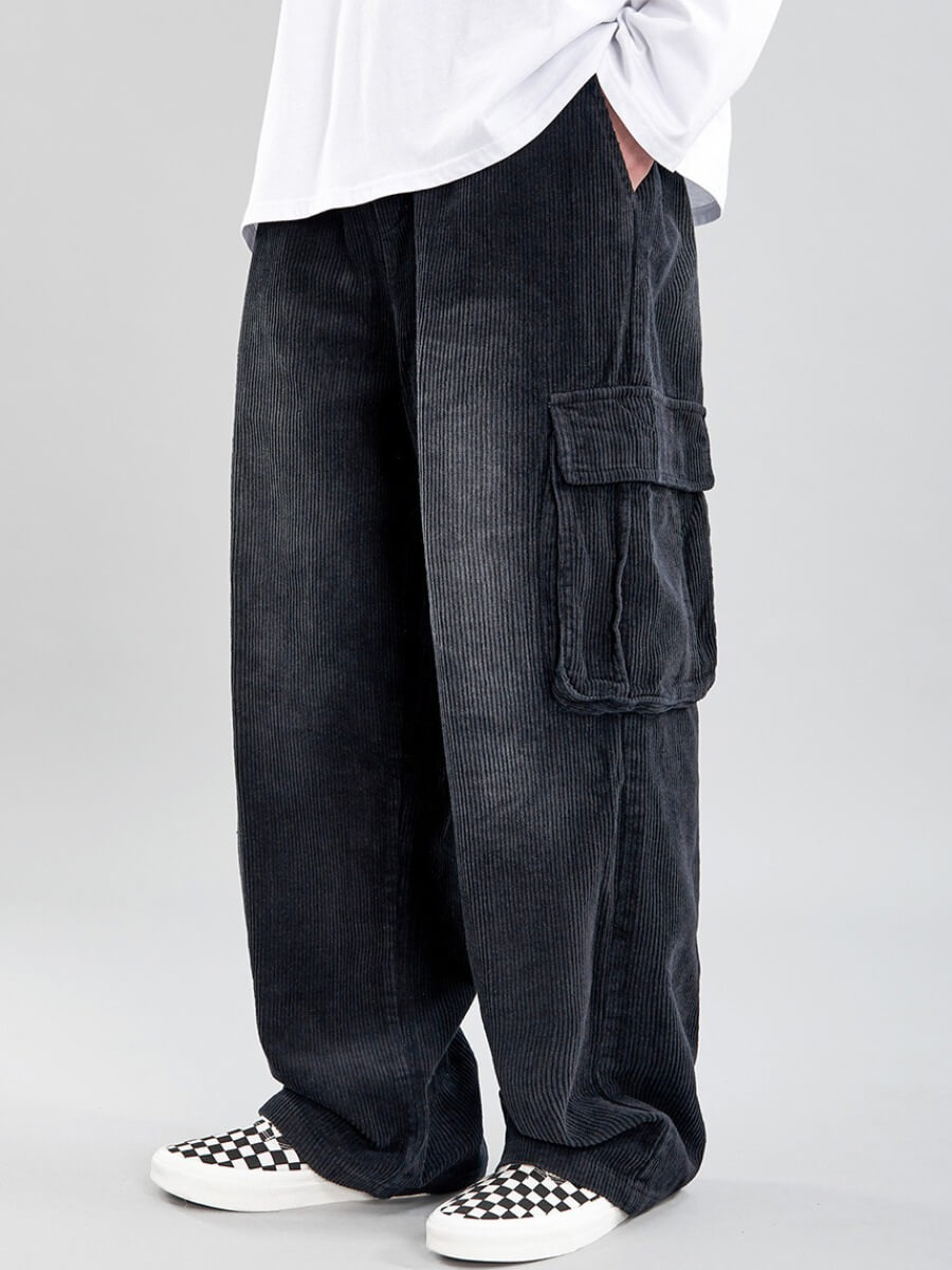 

Lovely Street Side Pocket Loose Black Men Pants