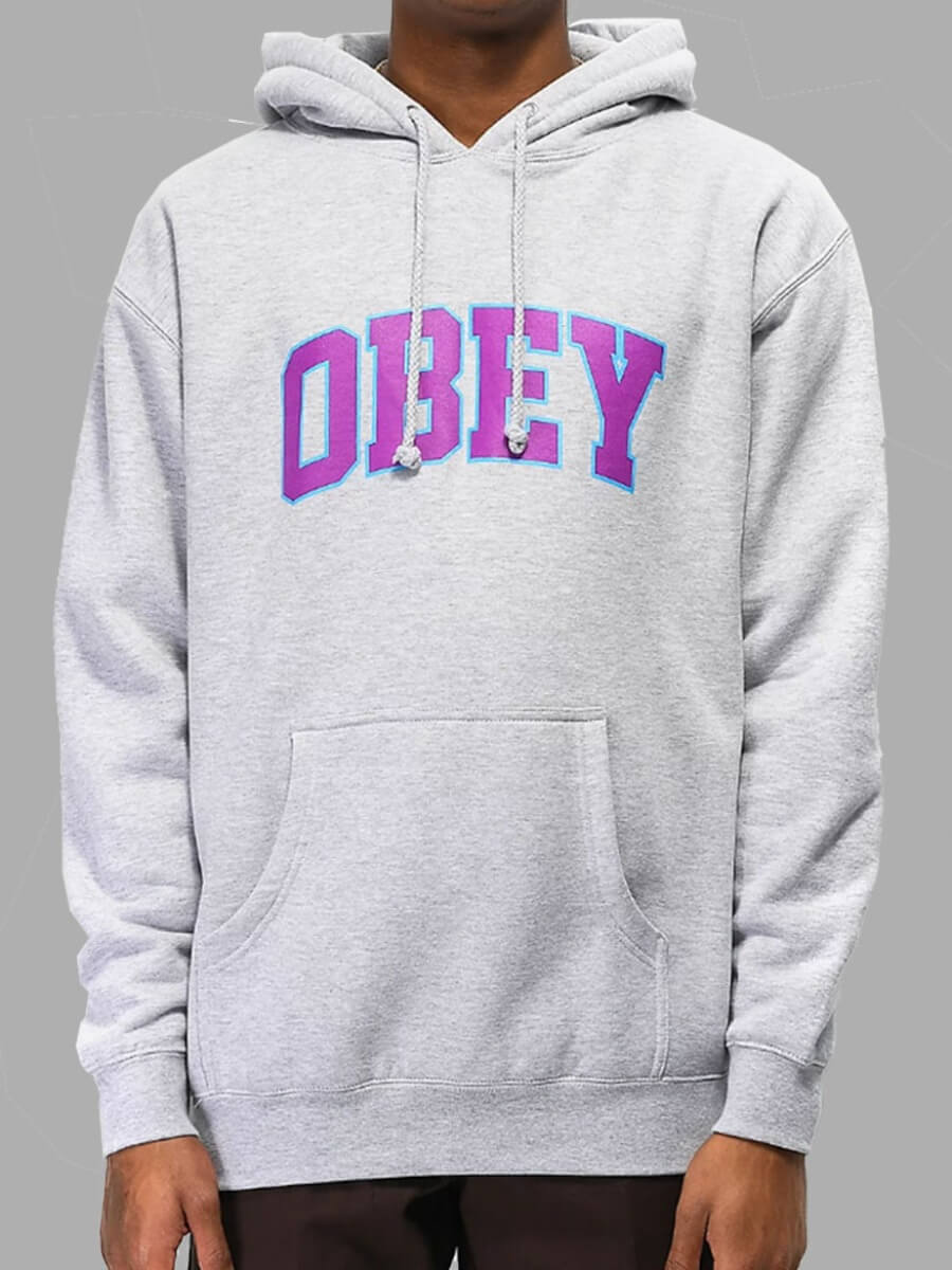 

Lovely Street Hooded Collar Letter Print Grey Hoodie