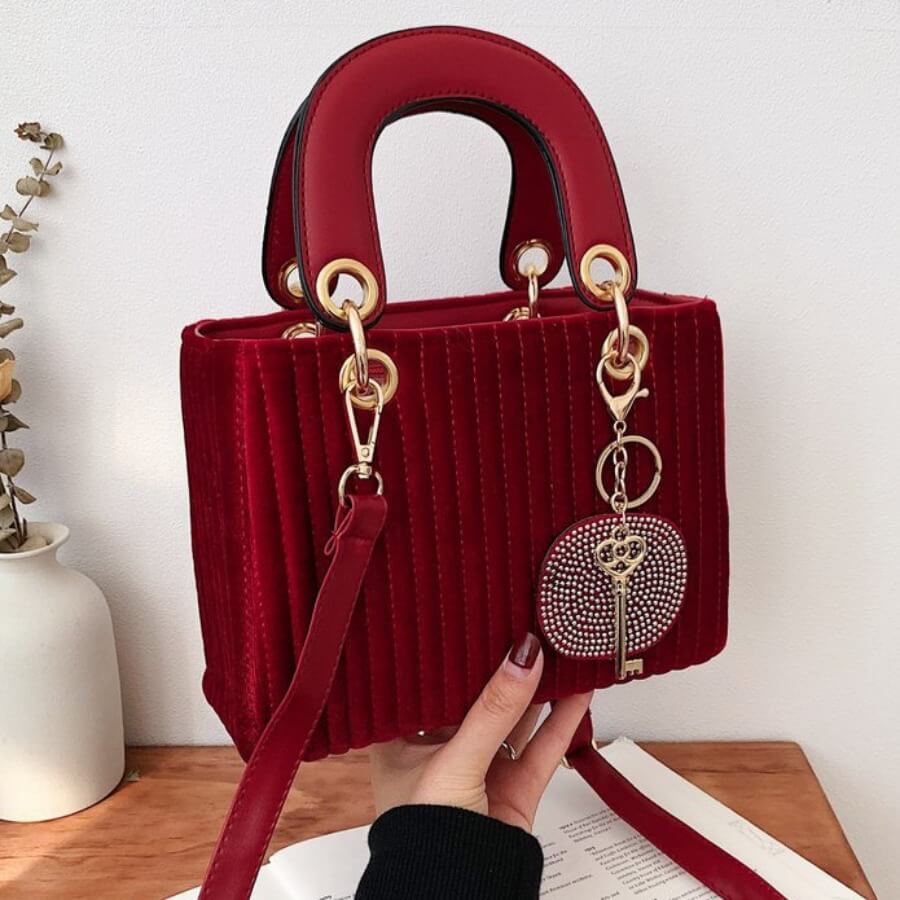 

Lovely Stylish Tassel Hollow-out Red Crossbody Bag, Wine red