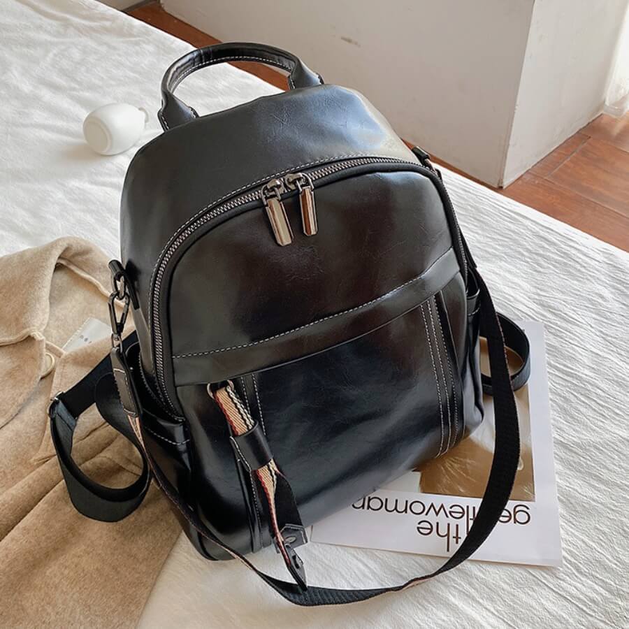 

Lovely Casual Zipper Metal Accessories Decoration Black Backpack