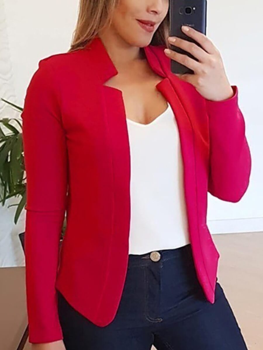 

Lovely Formal Basic Skinny Red Blazer