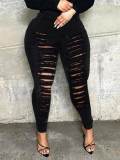 LW Mid Waist High Stretchy Ripped Solid Skinny Jeans