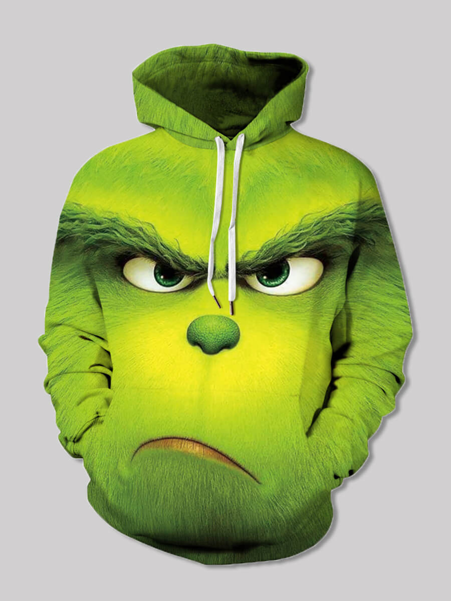 

Lovely Street Hooded Collar Print Green Boy Hoodie