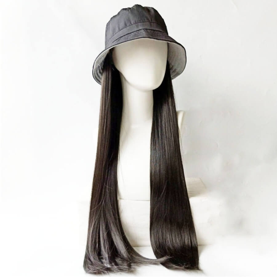 

Lovely Hign-temperature Resistance Stitching Black Wigs